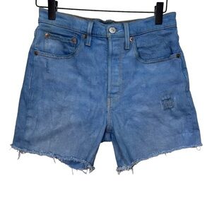 Levi's 501 Denim Cut off Jean Shorts Raw Hem Button Fly Size 26